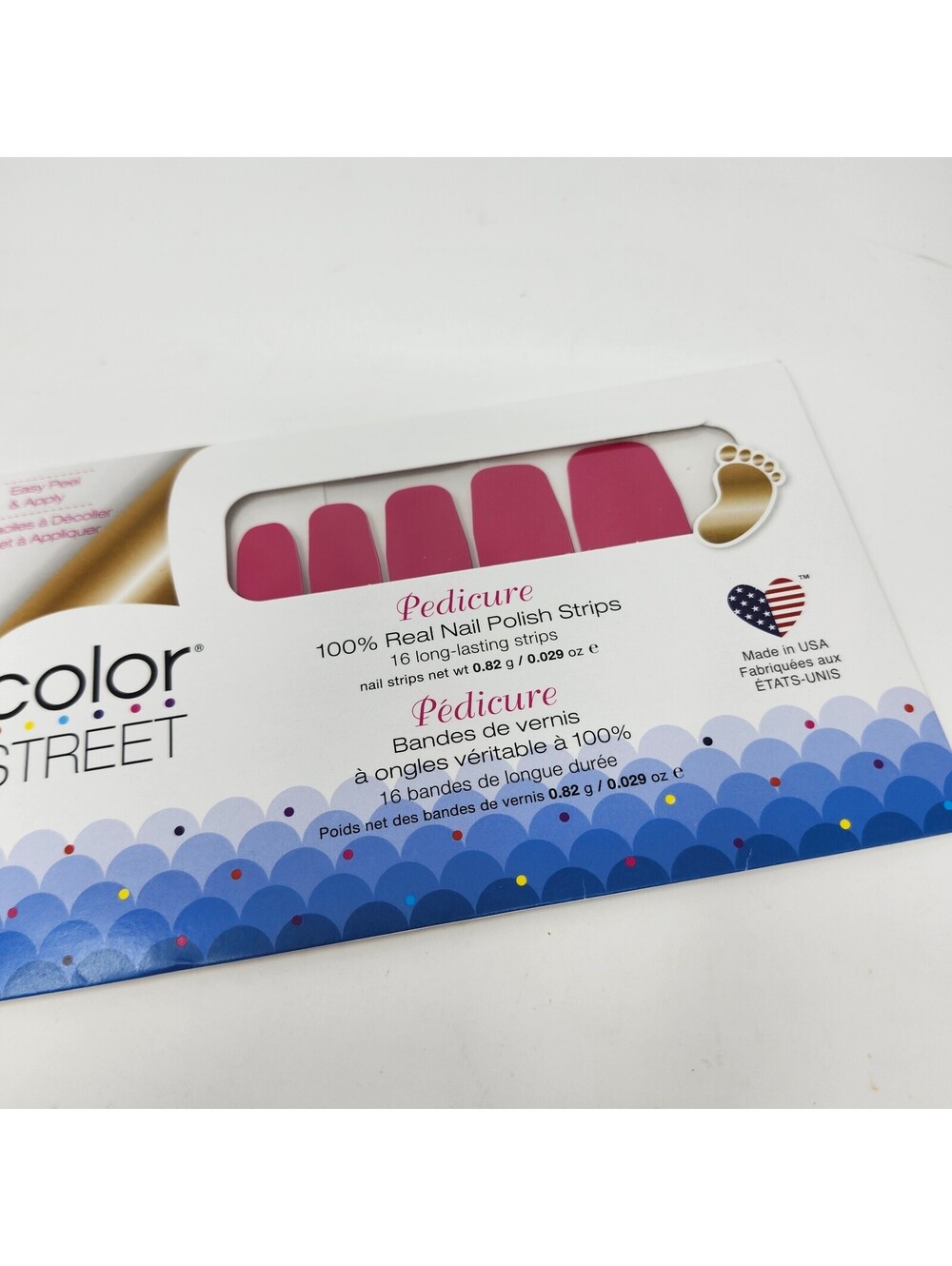 Color Street Seoul Sister Pedicure Toe Nail Polish Strips Pink Retired